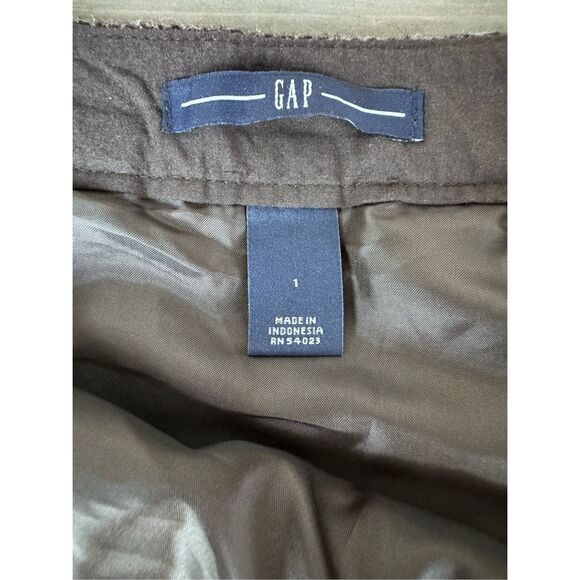 Vintage Gap 100% Wool Brown Pleated Lined Skirt Size 28 Waist - Picture 4 of 8